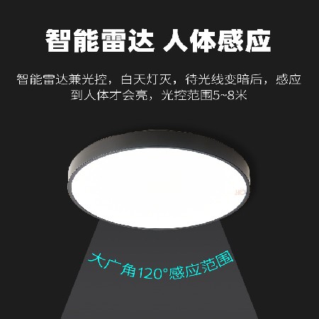 LED三防感应吸顶灯 走廊阳台玄关过道灯红外人体感应雷达声控灯