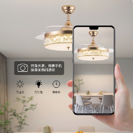 现代简约变频风扇灯卧室家用隐形静音卧室电扇灯客厅餐厅吊扇灯